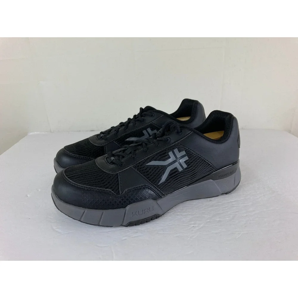 KURU Quantum Sneakers Men 10.5 Black Orthopedic Support Walking Athletic Shoes